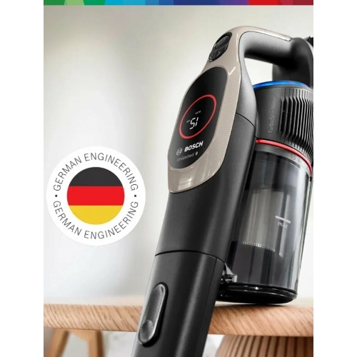 Пылесос вертикальный Bosch BCS931GAC серый, питание от аккумулятора, уборка сухая, пылесборник 0.4 л