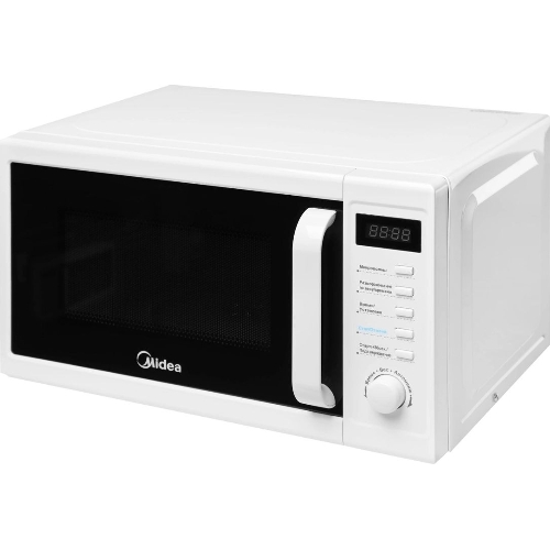 Микроволновая печь Midea AM820CUK-W белый, 20 л, 800 Вт, переключатели - кнопки, поворотный механизм