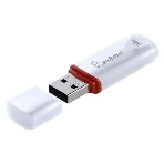 Флешка USB SmartBuy Crown white (SB32GbCRW-W), 32Gb, USB 2.0, R/W 15/5, белый/красный
