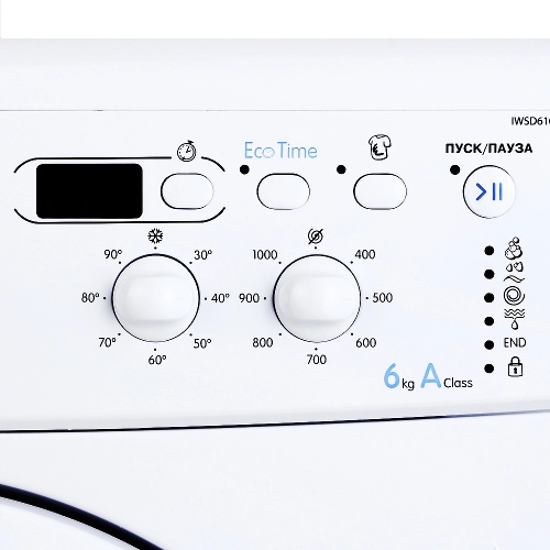 Стиральная машина Indesit IWSD6105 (CIS) L(R) белый, загр. фронтальная макс.: 6 кг 1000 об/мин класс: А