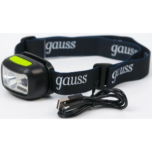 Фонарь налобный Gauss GFL402 3W 220lm Li-ion 1200mА·ч LED