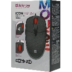 Мышь проводная Defender Icon MB-057 черный, 1000 dpi, USB, кнопки - 3