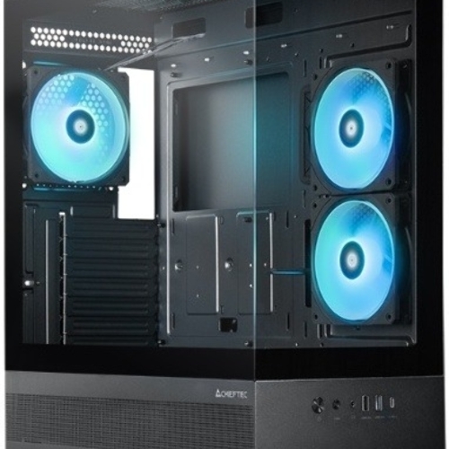 Компьютерный корпус Chieftec Vista черный без БП ATX 3x120мм 1xUSB2.0 1xUSB3.0 1xUSB3.1 audio bott PSU