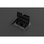 Прямоугольный металлический корпус Wize Pro WRTS-M-4CBOX-B серия M, для модульной системы врезного лючка в стол с убирающейся крышкой для установки до 4 модулей-вставок серии М, черный