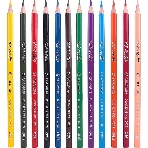 Карандаши цветные Deli EC00300 ColoRun, трехгранный профиль, тополь, 12 цветов, коробка с европодвесом