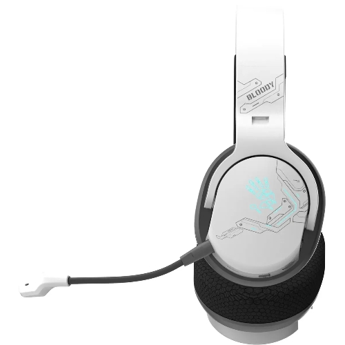 Гарнитура Bloody GR370 белый, беспроводная + проводная, Bluetooth, до 45 ч, подсветка