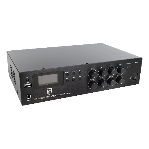 Микшер-усилитель Intrend ITMXAMP-120MT MP3, FM тюнер, USB, Bluetooth, 2хMic/3хLine входы, 1хLine выход,120 Вт, 4/8Ом/100V, IR-пульт в комплекте