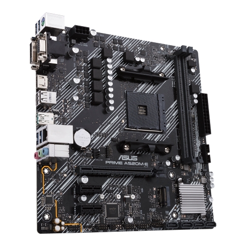 Материнская плата ASUS PRIME A520M-E/CSM, AM4, AMD A520, 2xDDR4, 4xSATA, 1xM.2, 1xPCIe 3.0 x16, 2xPCIe x1, 1xDVI-D, 1xHDMI, 1xVGA, 1x 1Gb LAN, 1xUSB-A 3.2 Gen 2, 2xUSB-A 2.0, 4xUSB-A 3.2 Gen 1, 3x3.5 мм, 7.1, mATX