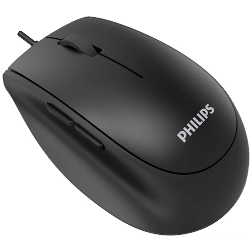 Мышь проводная Philips SPK7327 черный, 1600 dpi, USB, кнопки - 5
