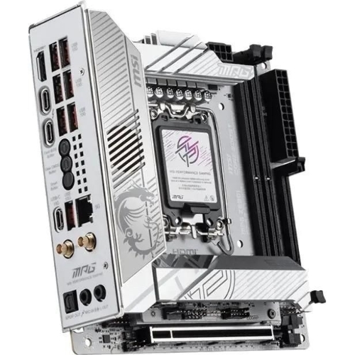 Материнская плата MSI MPG Z890I EDGE TI WIFI, LGA 1851, Intel Z890, 2xDDR5, 2xSATA, 4xM.2, 1xPCIe 5.0 x16, 1xHDMI, 2xThunderbolt 4, 1xUSB-C, 1x 5Gb LAN, 7xUSB-A 10Gbps, 2xUSB-A 5Gbps, 1xUSB-C 20Gbps, 7.1, 2x3.5 мм, TOSLINK, Mini-ITX