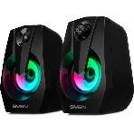 Акустическая система SVEN 370 2.0 черные (2x2W, USB, RGb подсветка)