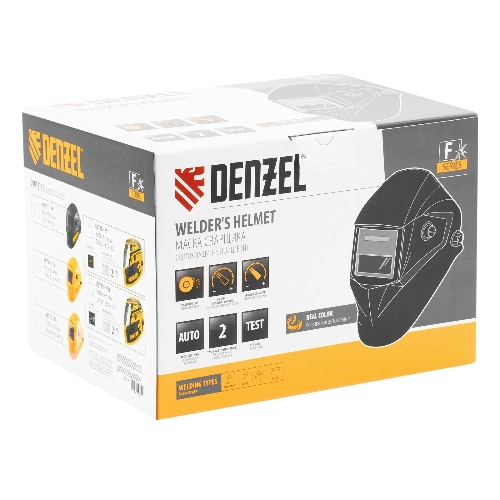 Щиток защитный лицевой (маска сварщика) Denzel F6, см. окно 93х43, Real Color, DIN 5-8/9-13