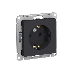 Механизм розетки 1-м СП AtlasDesign с заземл. 16А карбон SchE ATN001043