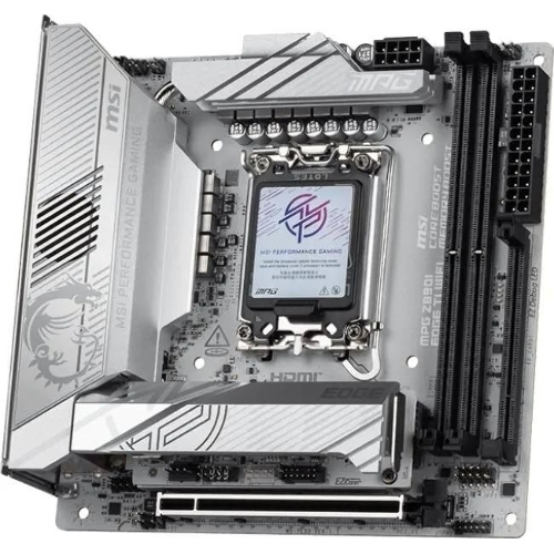 Материнская плата MSI MPG Z890I EDGE TI WIFI, LGA 1851, Intel Z890, 2xDDR5, 2xSATA, 4xM.2, 1xPCIe 5.0 x16, 1xHDMI, 2xThunderbolt 4, 1xUSB-C, 1x 5Gb LAN, 7xUSB-A 10Gbps, 2xUSB-A 5Gbps, 1xUSB-C 20Gbps, 7.1, 2x3.5 мм, TOSLINK, Mini-ITX