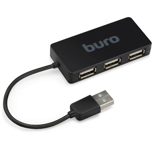 USB-концентратор Buro BU-HUB4-U2.0-Slim, USB, USB 4 порта, USB