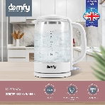 Чайник электрический Domfy DSW-EK304 1.7л. 2200Вт белый (корпус: стекло)