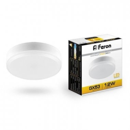Лампа светодиодная Feron LB-453 12Вт GX53 теплый таблетка