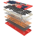 Клавиатура проводная A4Tech Bloody AT98 Proxy Boom USB бежевый/красный