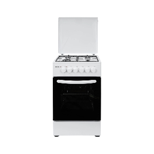 Плита комбинированная Kraft KF-FSK5302EW белый, конфорок 4 газовых, духовка 58 л, 50 см x 85.5 см x 55 см