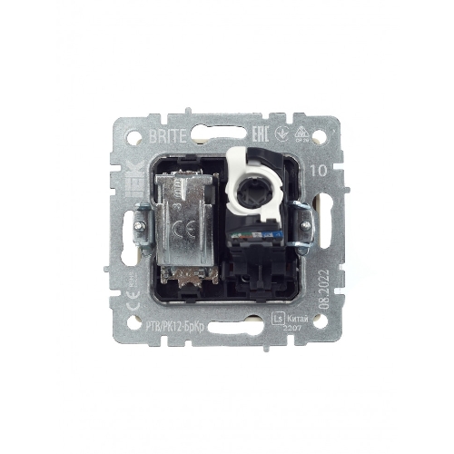 Розетка телевизионная двойная TV+RJ45 IEK BRITE РТВ/РК12-БрКр кат.5E бежевый