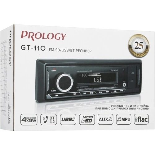 Автомагнитола Prology GT-110, 1 DIN, Bluetooth, USB Type-A, AUX