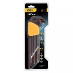 Ключ Deli Набор шестигранных ключей с шаром сверхдлинных Deli DL230809G 9 шт Cr-V, размеры 1,5,2,2,5,3,4,5,6,8,10мм, пластиковый держатель