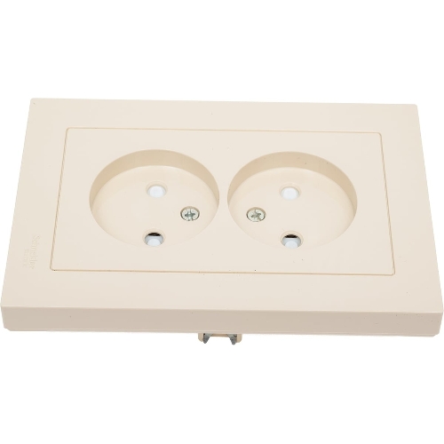 Розетка 2-м СП AtlasDesign 16А IP20 без заземл. защ. шторки в сборе беж. SE ATN000222