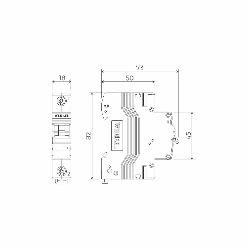 Автоматический выключатель Werkel 1P 20 A C 4,5 kА W901P204