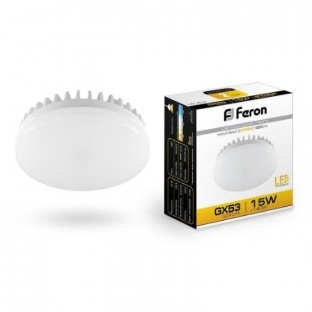 Лампа светодиодная Feron LB-454 15Вт GX53 теплый таблетка