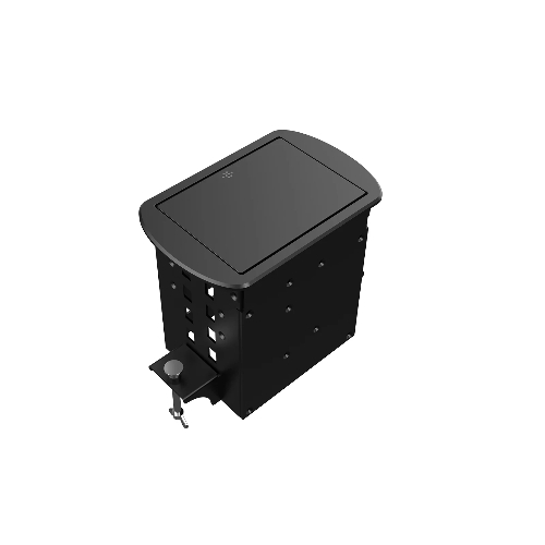 Прямоугольный металлический корпус Wize Pro WRTS-M-4CBOX-B серия M, для модульной системы врезного лючка в стол с убирающейся крышкой для установки до 4 модулей-вставок серии М, черный