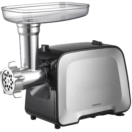 Мясорубка электрическая Centek CT-1604 Комбайн серый, 2200 Вт, 2.2 кг/мин, реверс, защита от перегрузки, насадки - 7