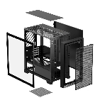 Компьютерный корпус без блока питания PCCooler C3D310 BK, Mesh Mid Tower, Black, TG, 0.6 SPCC, no fans mATX, mITX 165/350/200мм 3x2.5