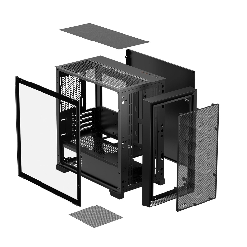 Компьютерный корпус без блока питания PCCooler C3D310 BK, Mesh Mid Tower, Black, TG, 0.6 SPCC, no fans mATX, mITX 165/350/200мм 3x2.5