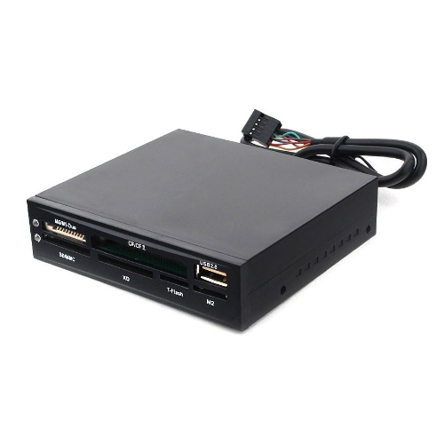 Кард-ридер Gembird FDI2-ALLIN1-02-B/черный/SD/T-Flash/Micro-SD/Micro-SDHC/Micro-SDXC/USB 2.0/метал