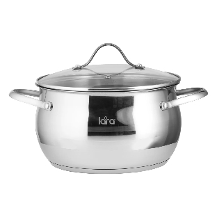 Кастрюля LARA LR02-35 Apple 6,1 л 24x13,5 см, нержавеющая сталь, крышка стекло
