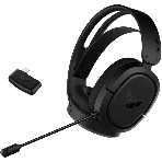 Гарнитура ASUS TUF Gaming H1 Wireless чёрный, беспроводная + проводная, USB/USB-C, до 15 ч, виртуальный 7.1, шумоподавление микрофона