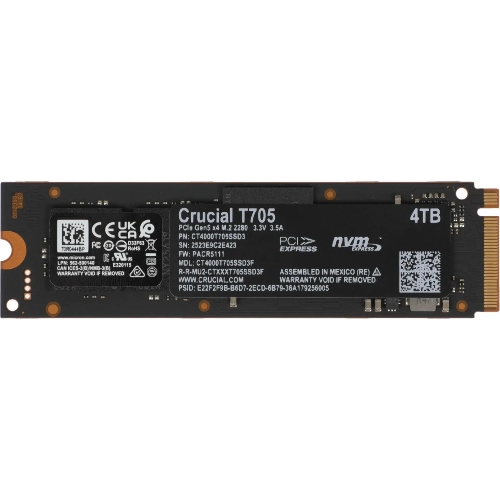 Накопитель SSD Crucial T705 4Tb PCIe Gen5 NVMe M.2 SSD CT4000T705SSD3