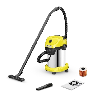 Строительный пылесос Karcher WD 3 S V-19/4/20 (YSY) 1000Вт (уборка: сухая/сбор воды) желтый