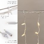 Гирлянда светодиодная Neon-night Бахрома (Айсикл) 3,2х0,9м 120 LED теплый белый белый каучук 3,3мм IP67 эффект мерцания 230В нужен блок 315-001