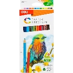 Карандаши цветные Deli EC00200 Color Emotion, трехгранный профиль, липа, 12 цветов, коробка с европодвесом (12шт)