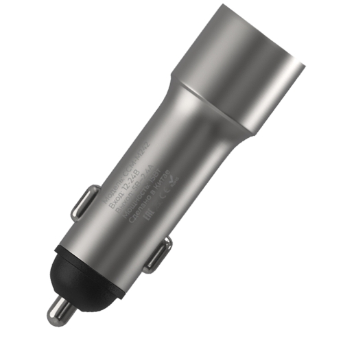 Автомобильное зарядное устройство Maxvi CCM-M242 metallic silver 2.4A 2xUSB