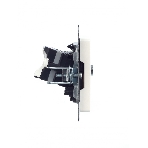 Розетка телевизионная двойная TV+RJ45 IEK BRITE РТВ/РК12-БрЖ кат.5E жемчуг