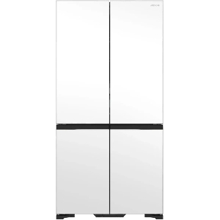 Холодильник Hitachi R-WB720PUC1 GPW белый стекло трехкамерный 357/103л морозилка снизу, No Frost, Side by Side
