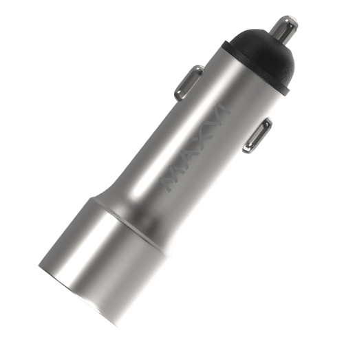 Автомобильное зарядное устройство Maxvi CCM-M242 metallic silver 2.4A 2xUSB
