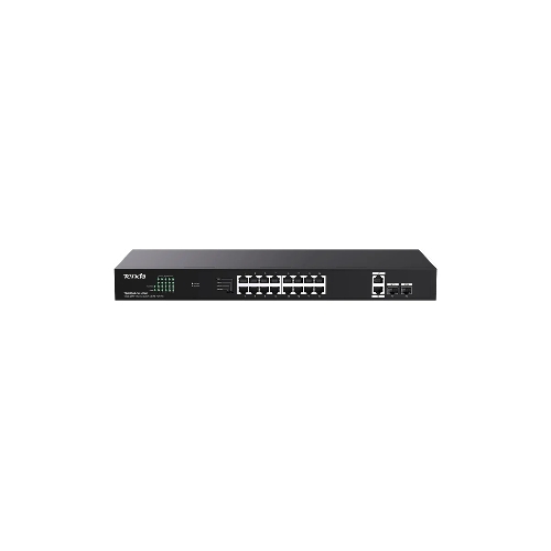 Коммутатор неуправляемый PoE Tenda TEG1120P-16-150W 18 портов, 18x1 Гбит/с, PoE 16х30 Вт (до 150Вт), SFP 2x1 Гбит/с