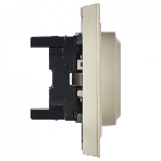 Розетка 2-местная IEK BRITE РС12-3-БрКр (BR-R21-16-K10-F) с заземлением, без защитных шторок, 16А в сборе, бежевый
