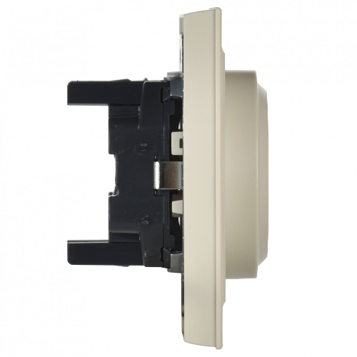 Розетка 2-местная IEK BRITE РС12-3-БрКр (BR-R21-16-K10-F) с заземлением, без защитных шторок, 16А в сборе, бежевый