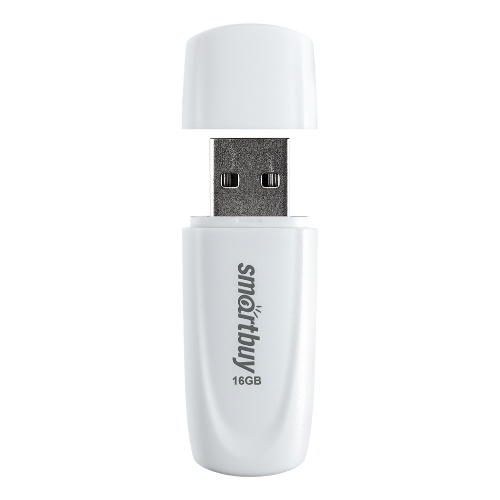 Флешка USB Smartbuy Scout White (SB016 Gb2SCW), 16Gb, USB 2.0, R/W 15/8, белый