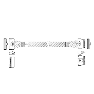 Кабель Amphenol RMC74-5874, MCIO x8 74P (прямой Straight Type) TO Slimline SAS x8 74P (SFF8654, прямой Straight Type), 85 Ohm, L:100 см