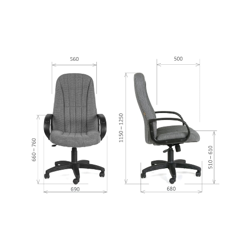 Кресло Chairman 685 10-356 черный, сетка, 120 кг, механизм качания